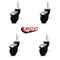 Service Caster 3 Inch Black Hooded Neoprene Rubber 3/8 Inch Threaded Stem Casters SCC, 4PK SCC-TS03S310-NPRB-BK-381610-4 - alternate 4